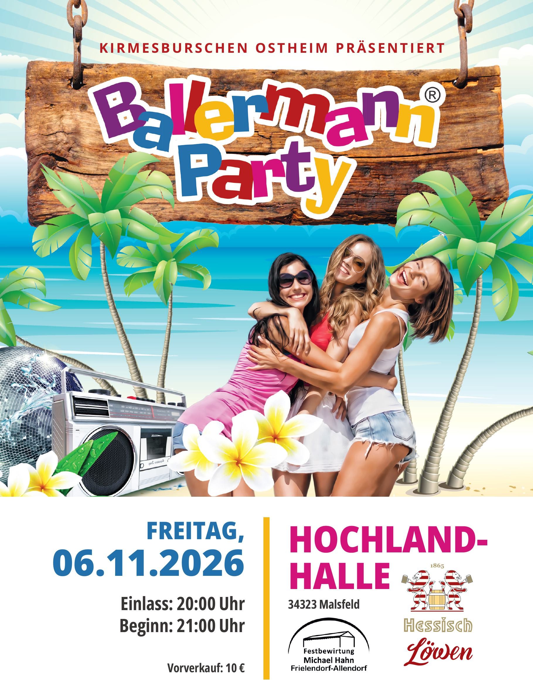 Ostheim Im Partyrausch: Kirmesburschen Veranstalten Originale Ballermann Party